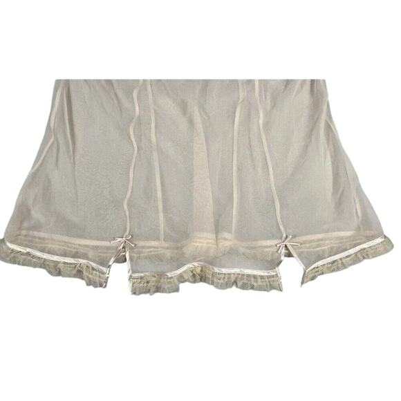 Cacique Lane Bryant Lingerie Babydoll Slip Dress 18/20 Sheer Satin Lace Ivory - Picture 11 of 11